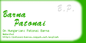 barna patonai business card